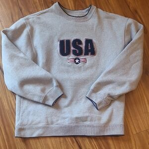 Vintage Croft & Barrow Gray USA Crewneck Sweater
